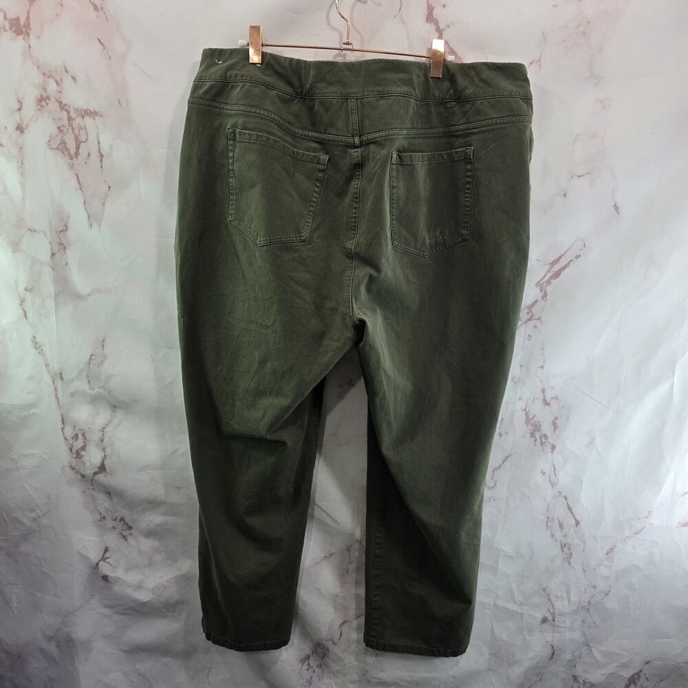 Soft Surroundings Pants Womens 2X Green Pull On Mid Rise Jean Denim Stretch